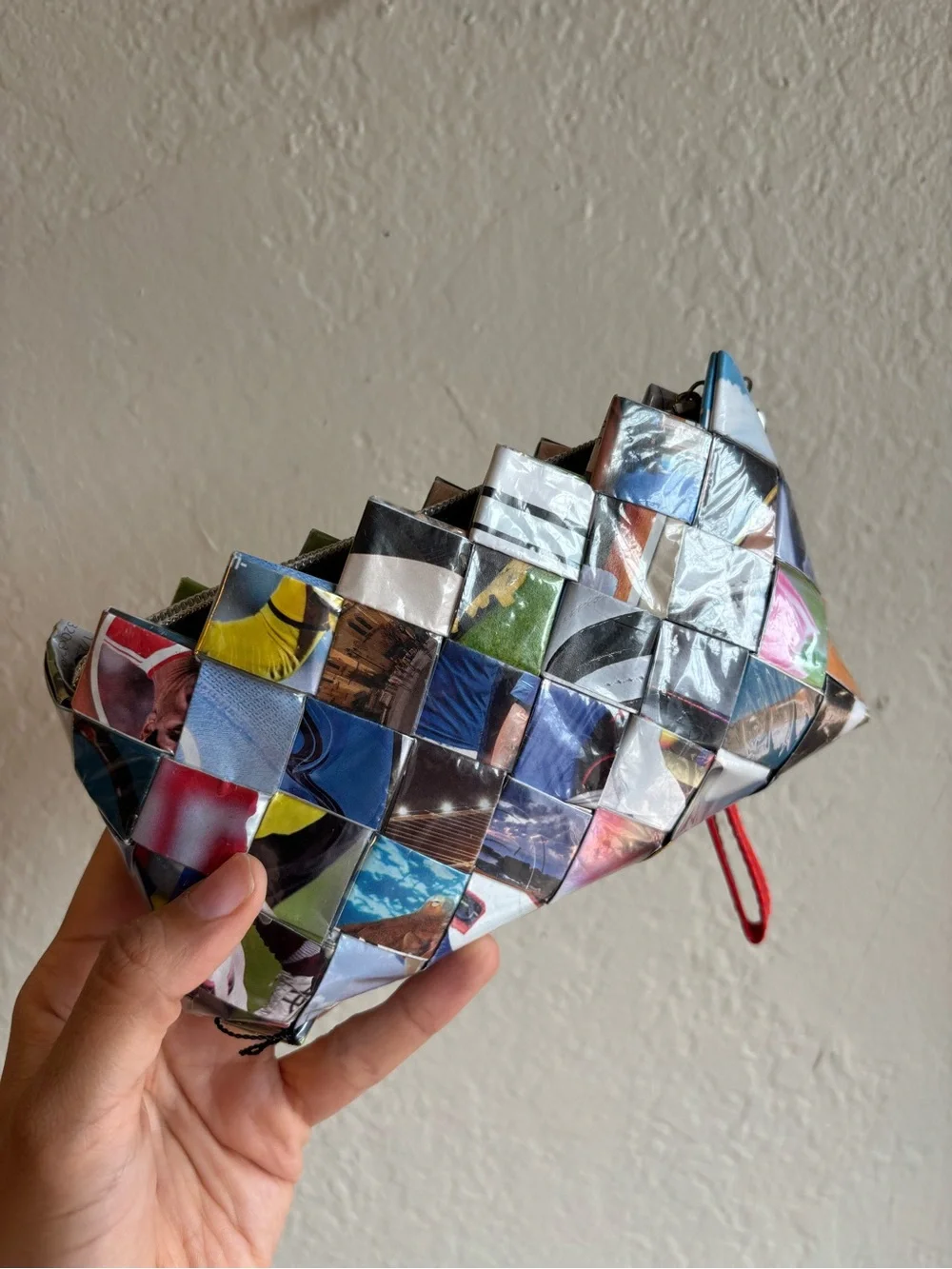 Nahui Ollin Handwoven Colorblock Wristlet Pouch - Multicolor